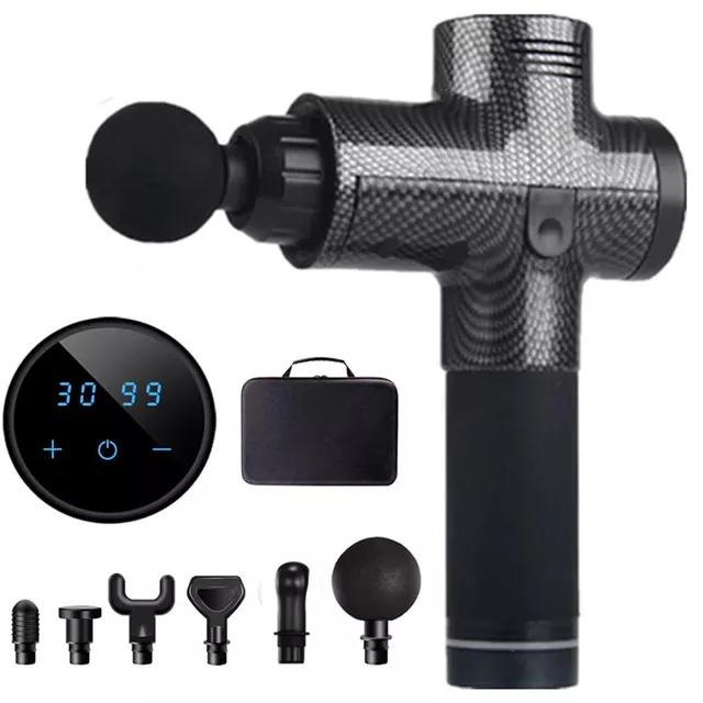 Пистолет для массажа мышц тела, 30-скоростной массажер для глубоких фасций, пистолет