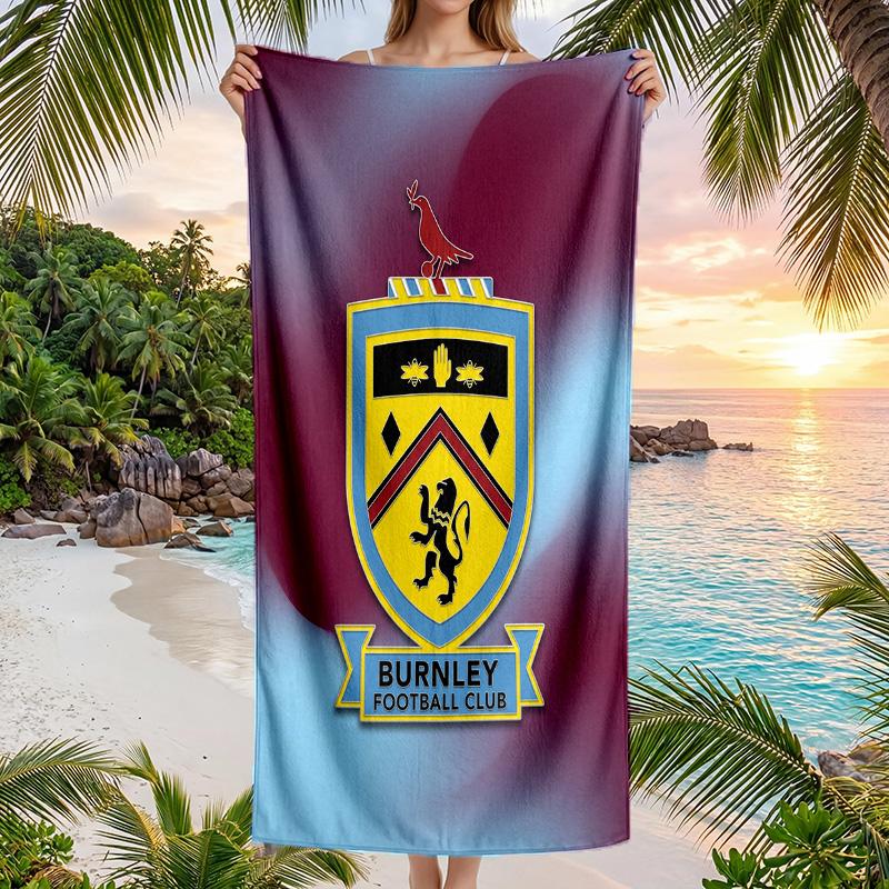 Пляжное полотенце Burnley Football Мягкое из микрофибры Летнее полотенце Быстросохнущее Впитывающее полотенце для пляжа Бассейна Путешествий