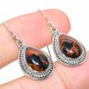 Natural Mahogany Obsidian Gemstone 925 Solid Sterling Silver Earring 1.25" G3U83