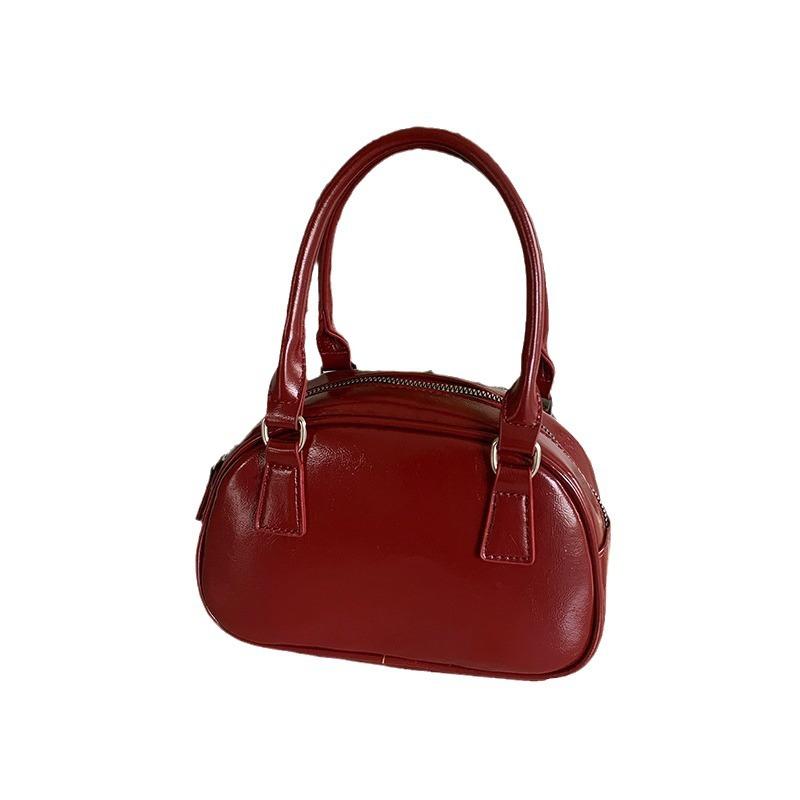 Красная сумка для женщин, осенне-зимняя новинка, модная корейская сумка-боулинг для ношения в руке, универсальная сумка через плечо, повседневная квадратная сумка