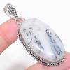 Natural Dendrite Opal Gemstone 925 Sterling Silver Jewelry Pendant 2.56" s1M98