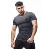 Muscleguys Новые поступления, модная облегающая футболка с v-образным вырезом и коротким рукавом, мужские хлопковые удобные футболки с короткими рукавами, дышащая футболка с принтом