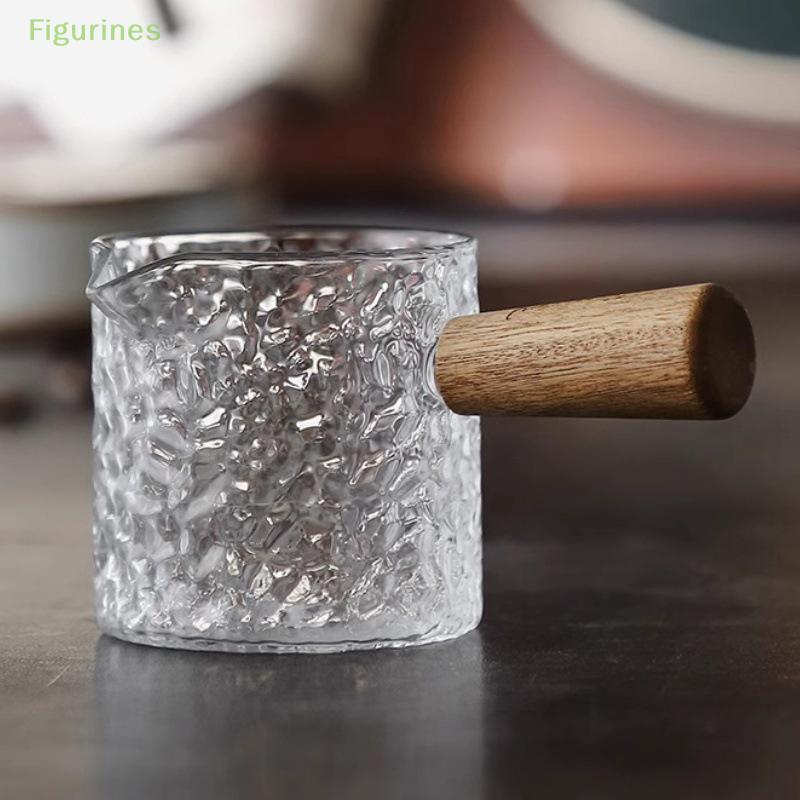 1 шт. Деревянная ручка Стеклянная мерная чашка для эспрессо DIY Молочник Кофейные принадлежности Прозрачная кухонная мерная кружка