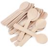 Practical Disposable Spoon Dessert Icecream Tasting Spoon Birch Wood Spoon Biodegradable Yogurt Fork Spoon Independent Packaging