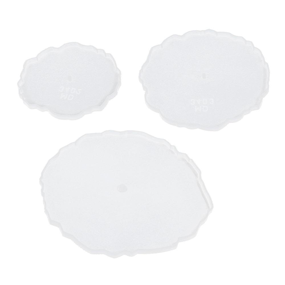 3PCS Round Shape Silicone Resin Mold Tear Resistant DIY Handcraft Mold Home Decoration