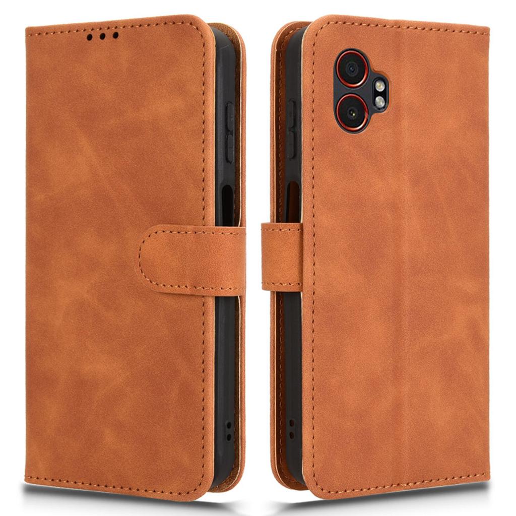 Кожаный чехол для Samsung Galaxy XCover7 Pro, приятный на ощупь, противоударный, кошелек, откидная крышка для телефона