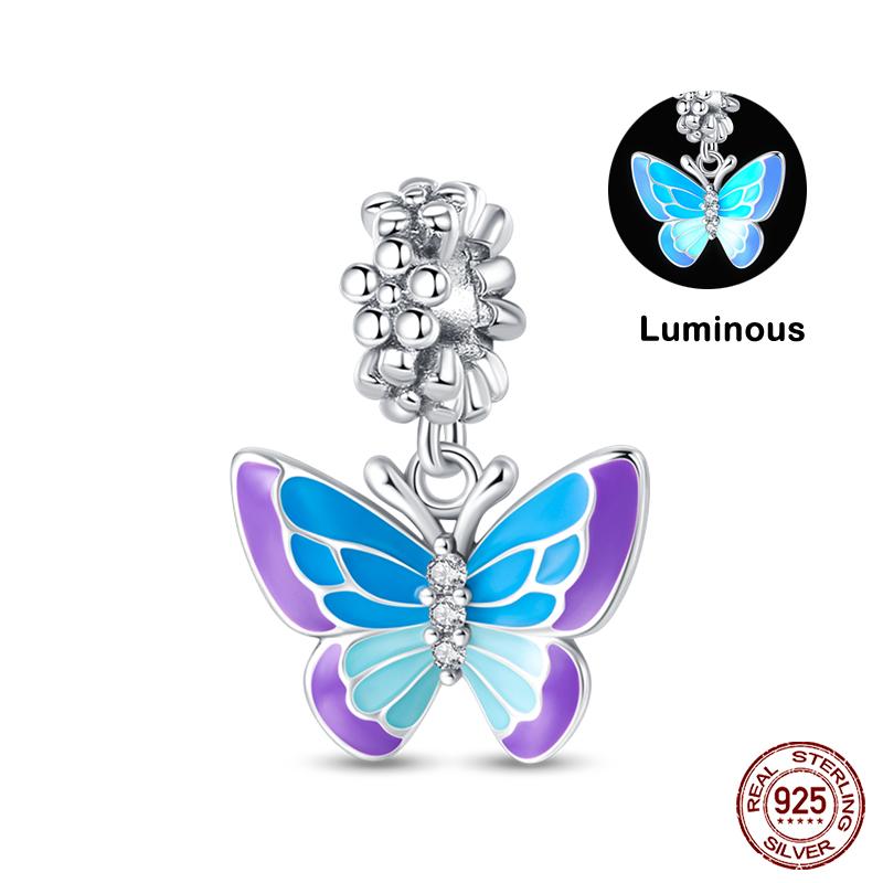 Оригинальные бусины-шармы серии Magic Color Chameleon Luminous из стерлингового серебра 925 пробы, подходящие для браслета, сделай сам, ювелирные изделия, подарки