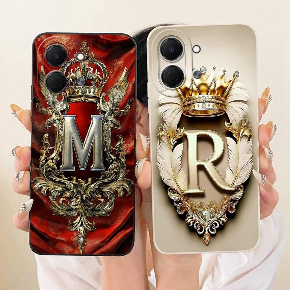Fashion Crown Letter Couple Phone Case For Tecno Spark Go 3 KN3 Soft Silicone Cases For Tecno Spark Go3 Cover Bumpers