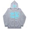 Hip Hop Streetwear Zip Up Hoodie Couples Loose Fit Printed Cotton Sweatshirt
