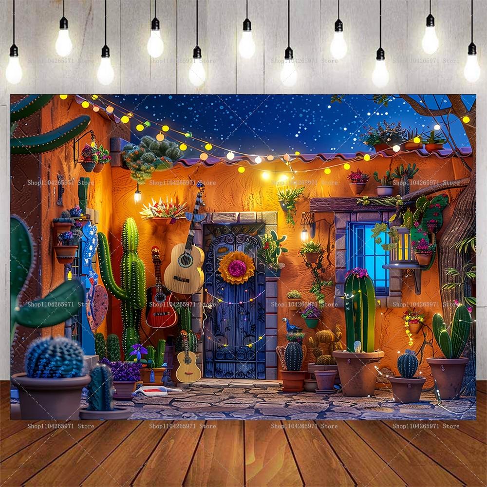 Mexican Fiesta Día De Los Muertos Backdrop Day Of The Dead Theme Birthday Party Wall Decor Photo Booth Photography Supplies9