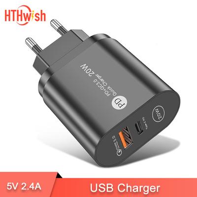 PD 12 Вт USB зарядное устройство для быстрой зарядки 3,0 тип C настенный адаптер для сотового телефона вилка европейского стандарта, США и Великобритании для iPhone 13 12 Pro iPad Huawei Xiaomi Samsung