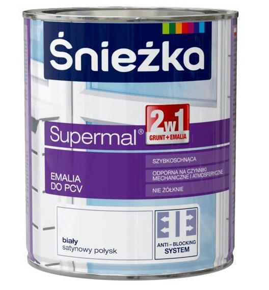 Śnieżka Supermal Emalia Do Pcv Biała 0,75L
