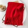 Soft Alpaca Blend Scarf Women Winter Warm Long Knit Wrap Street Style Neutral Tone Cozy Neck Warmer