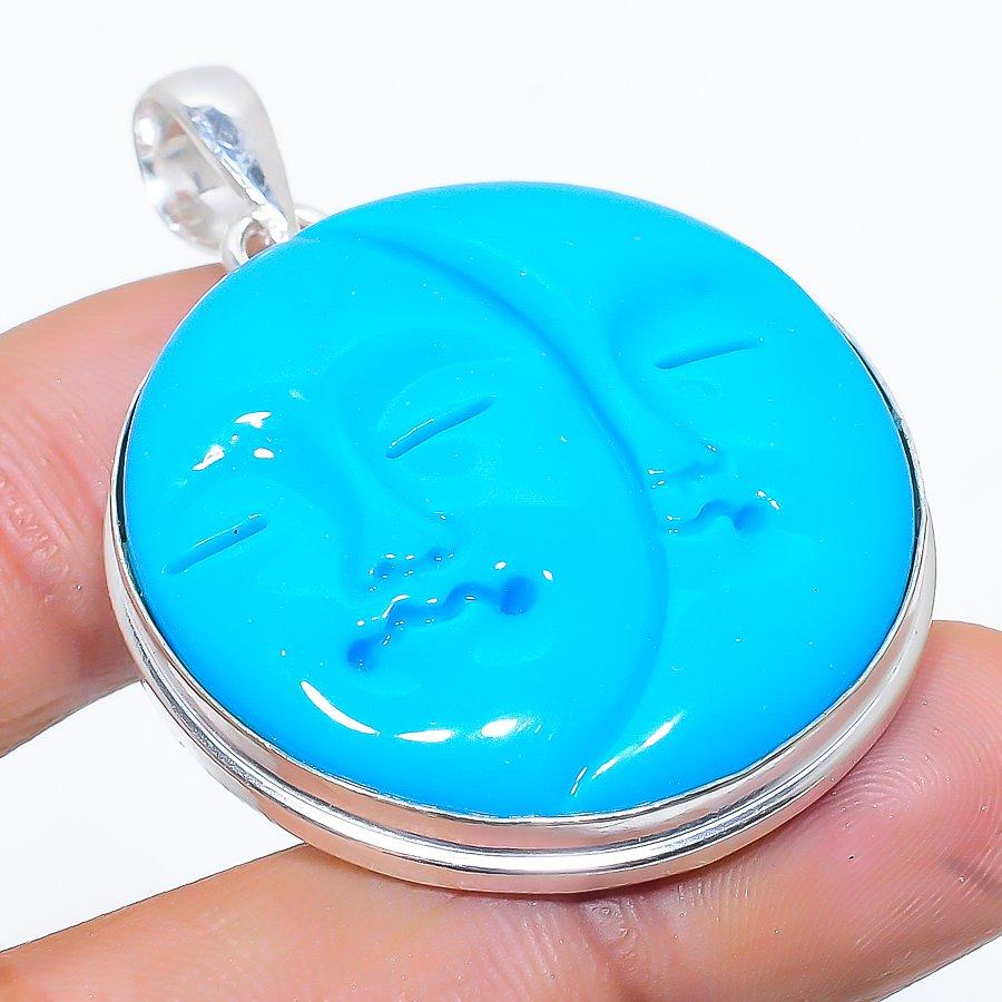 Подвеска ручной работы из стерлингового серебра 925 пробы с натуральной спящей бирюзой 1,81 дюйма l0d90