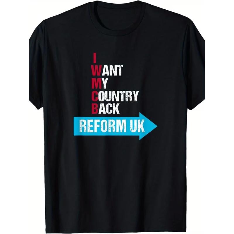 I Want to See My Country Again - Reform Britain T-Shirt, Men'S T-Shirt, Halloween And Christmas Gift for Boyfriend And Girlfriend