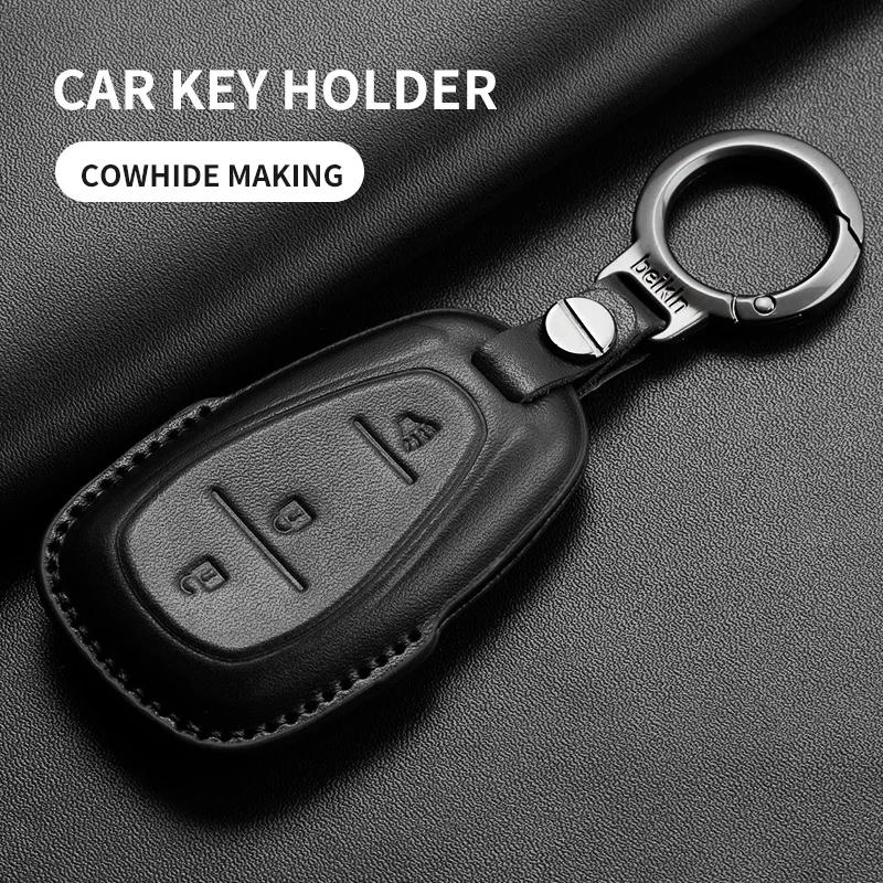 Кожаный чехол-обложка для автомобильного ключа Chevrolet Chevy Malibu Camaro Cruze Traverse Spark Equinox Sonic Аксессуары-защита для ключа автомобиля