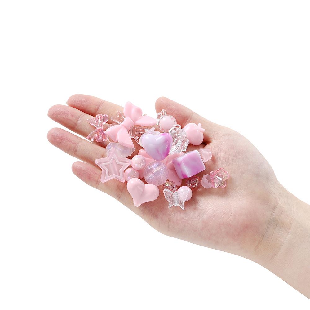 Acrylic 20g Mixed Bead Diy Mobile Phone Chain Accessories Hand-beaded Material Straight Hole Plastic Loose Bead Color Box