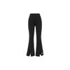 Havo Yuqori Bel Yirtig'i bilan Slim Fit Kundalik Shimlar Ayollar Pastki Qismi Qora FN1892-010