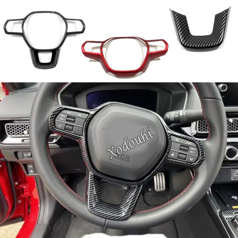 Car Steering Wheel Trim Cover Interior Decoration Frame Accessories ABS Plastic Styling For Honda Civic 11th Gen 2024