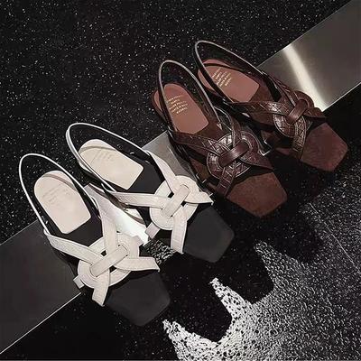 Модные женские сандалии с квадратным носком, балетки, шлепанцы, пляжная обувь 2025, летние дизайнерские брендовые повседневные туфли с открытым носком, шлепанцы Mujer