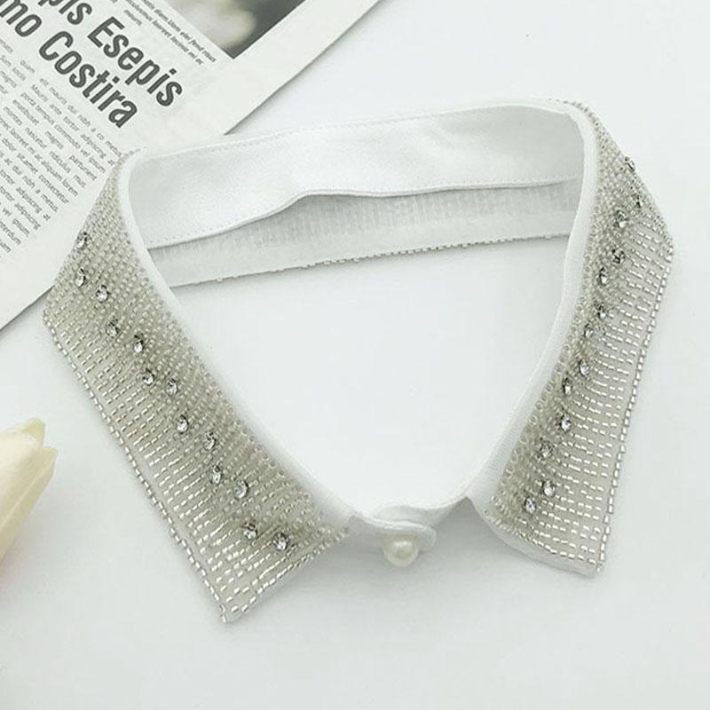Pearl Women Shirt False Collars Crystal Removable Collar Women Necklace Fake Collar Detachable Diamond Clothing Accessories