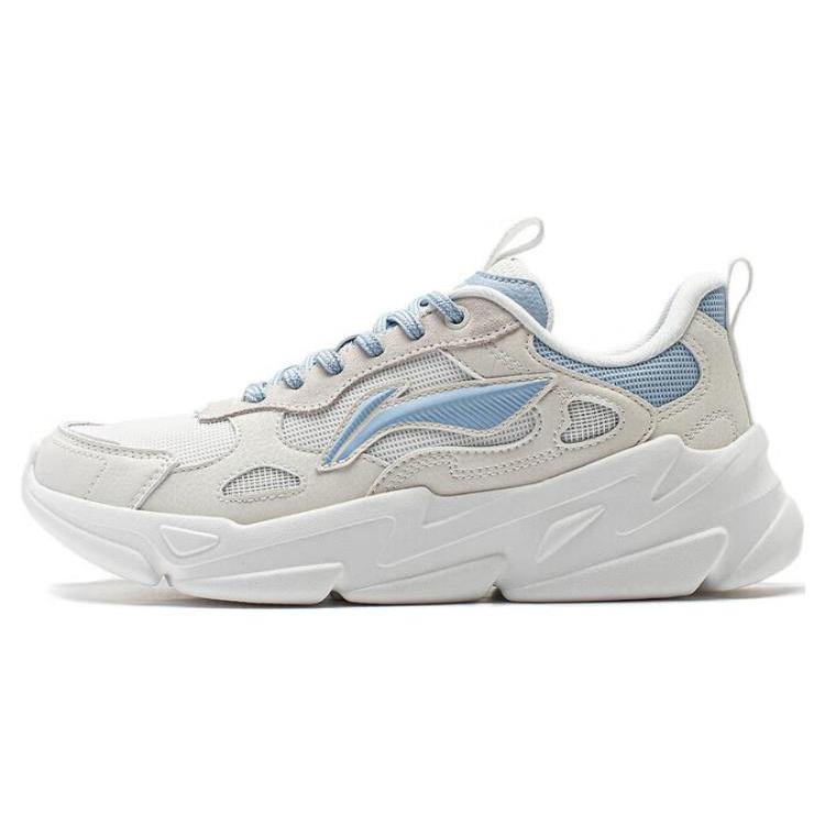 Li Ning Firefly Устойчивые к истиранию Скольжению Низкие Повседневные Кроссовки Женские Бело-синие AGCT388-3