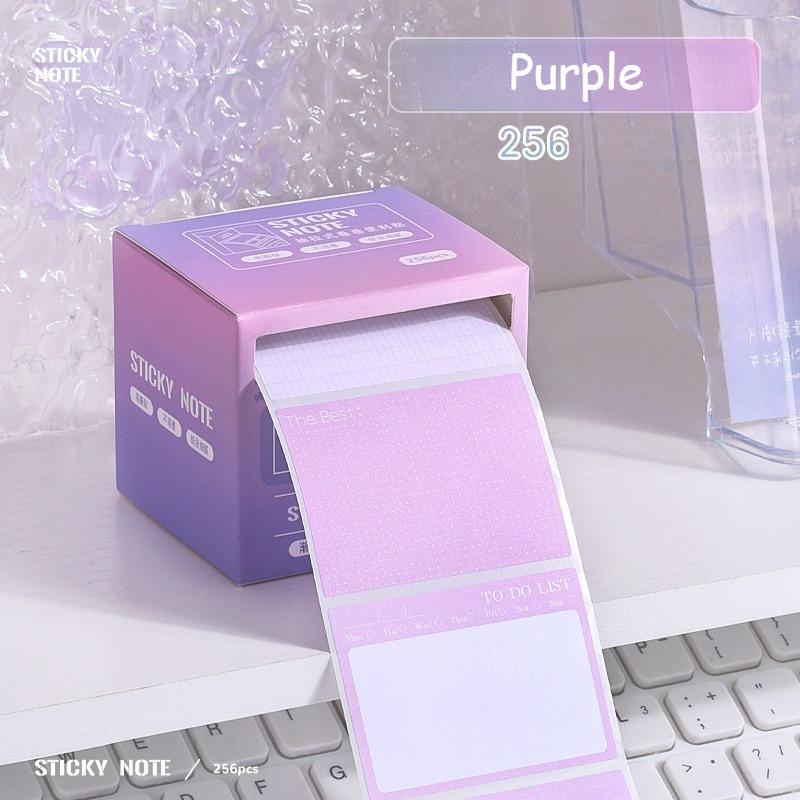 New Gradient Color Boxed Sticky Notes Students with Full Adhesive Index Label Stickers Memo Pad 256 Pieces