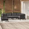 Day and Night - Day and Night Garden Furniture 6 Pieces with Black Pine Wood Cushions