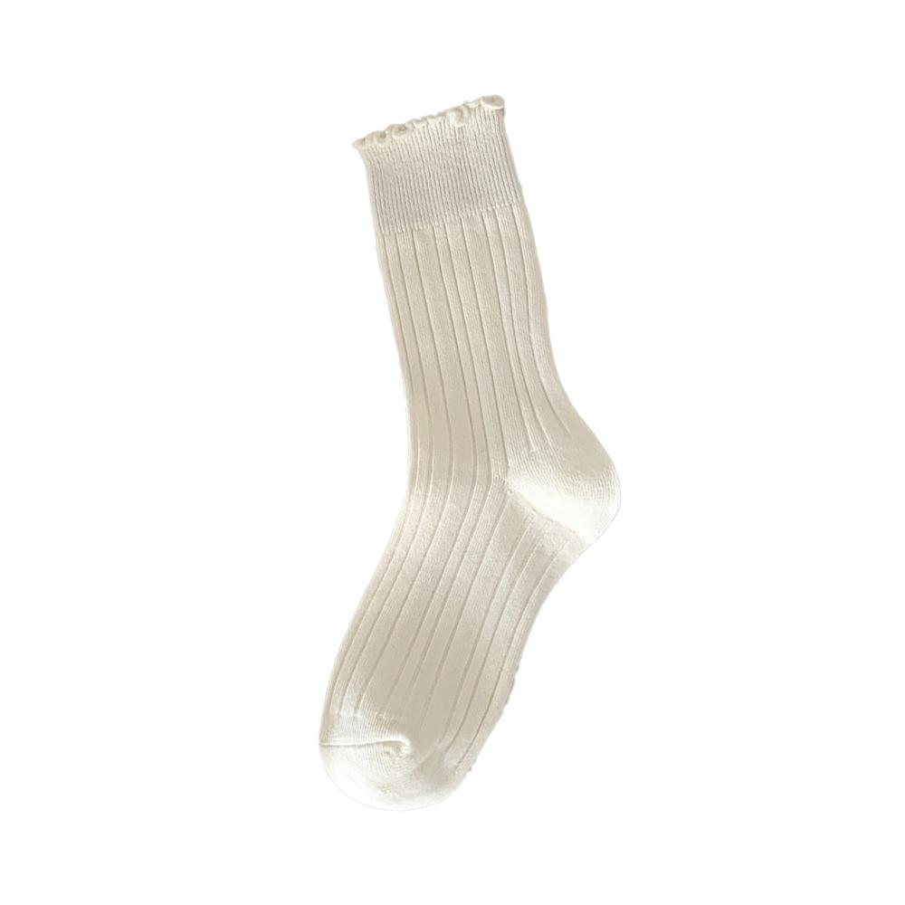 Кружевные носки для женщин на осень и зиму, теплые хлопковые носки до середины икры, махровые носки до колена, однотонные, универсальные