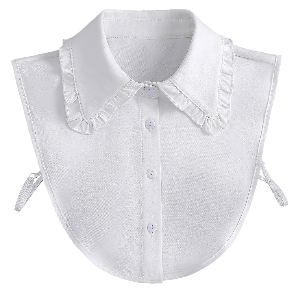 Hollow Lace Chiffon Doll Cotton Fake Collar Blouse Sweater Detachable Shirt Collar False Collar Lapel Women Top Collars Decor