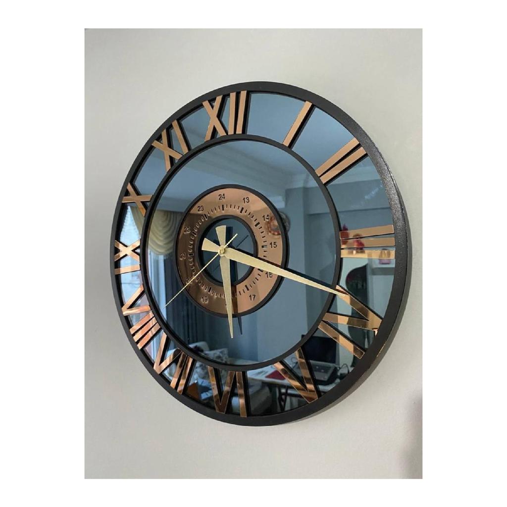 Glass Mirror Wall Clock Roman Numeral 40cm (note Plexy)