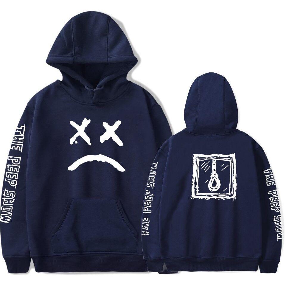Lil Peep Sad Face Sweatshirt Cozy Cotton Unisex Pullover For Boys And Girls
