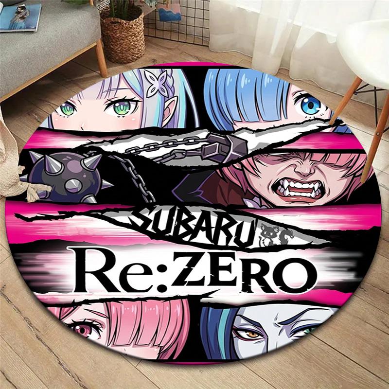 Re Zero Круглый ковер Ковер для гостиной спальни дивана игровой комнаты Декор Нескользящий коврик для пола
