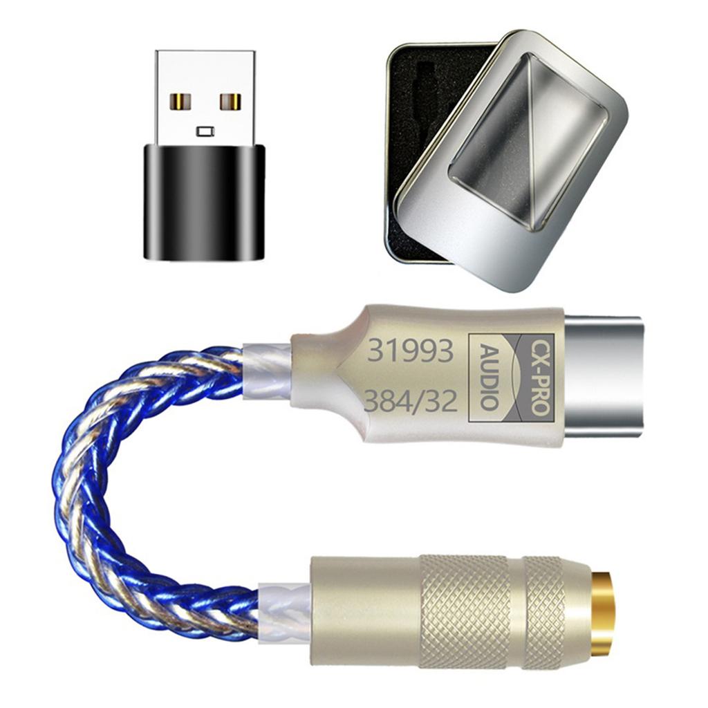 USB CC 32 бит 384 кГц USB C на 3,5 мм декодер адаптер с чипом CX31993 USB C адаптер для наушников 3,5 мм C адаптер