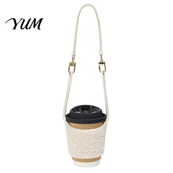 Leather Handle Cup Sleeve Plush Coffee Sleeve, Hand Strap Soft Insulated Holder, Drink Carrier for Daily Use Retro Style Warmer Autumn And Winter