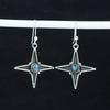 Серьги в форме звезды с натуральным лабрадоритом, драгоценным камнем, 925 пробы, серьги из стерлингового серебра, серебряные ювелирные изделия ручной работы в стиле бохо, висячие серьги, подарок на день рождения