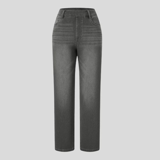 Женские прямые джинсы с высокой талией, укороченные джинсовые брюки, эластичные до щиколотки