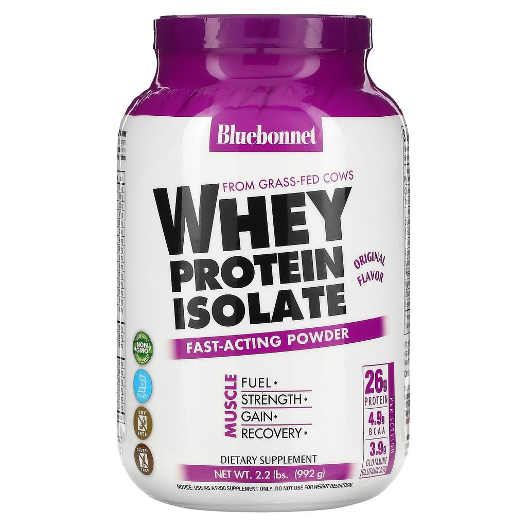 Bluebonnet Nutrition 100% Natural Whey Protein Isolate, Natural Original Flavor, 2.2 Lbs (992 G)