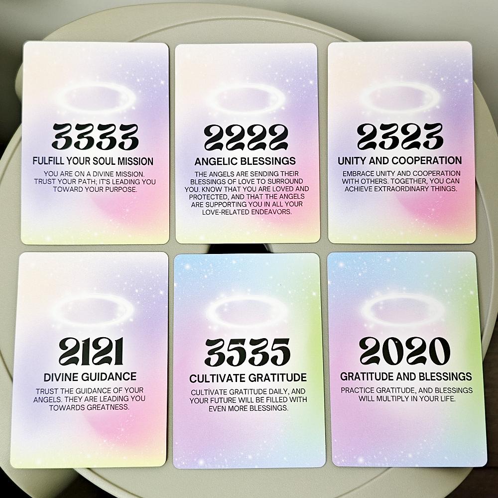 Колода оракула с числами ангелов 10,4*7,3 см, 40 шт., карты нумерологии для получения божественного руководства