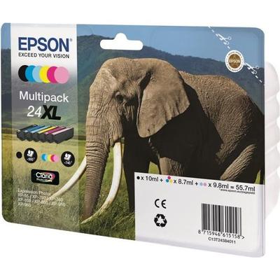 Epson Мультиупаковка 24 XL - Elephant - черный, желтый, голубой, пурпурный, светло-пурпурный, светло-голубой (C13T24384011)