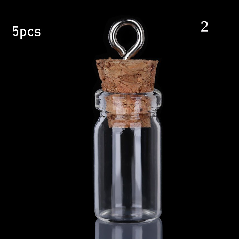 5/10pcs Small Drift Bottle Glass Jars Decoration DIY Containers Mini Message Vials Ornament Cork Stopper Rainbow Wishing Bottle