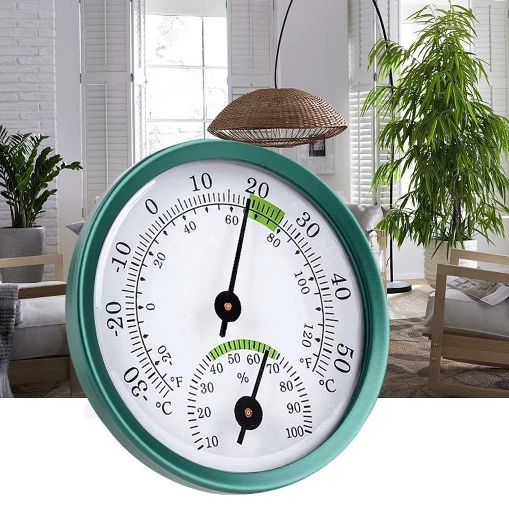 2 in 1 Gauge Mini Pointer Thermometer No Battery Required Diameter 58MM Temperature Meter Metal Case -30℃~50℃ Range