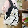 Three-Piece Backpack Set for Primary and Middle School Students Schoolbag Color Block Cartoon Backpack for Women Large Capacity Backpack
