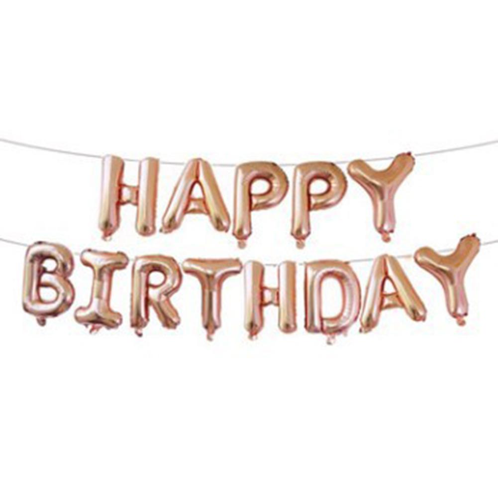 Happy Birthday Celebration Kit Foil Balloons Banner Letter Garland Decorations Perfect For Birthday Party Accessories