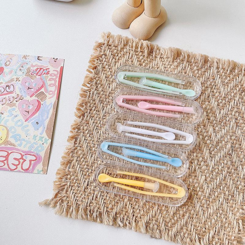 Дорожные контактные линзы для девочек, пинцет на присоске, пластиковый мини-футляр для контактных линз, набор инструментов для ухода за глазами, аксессуары