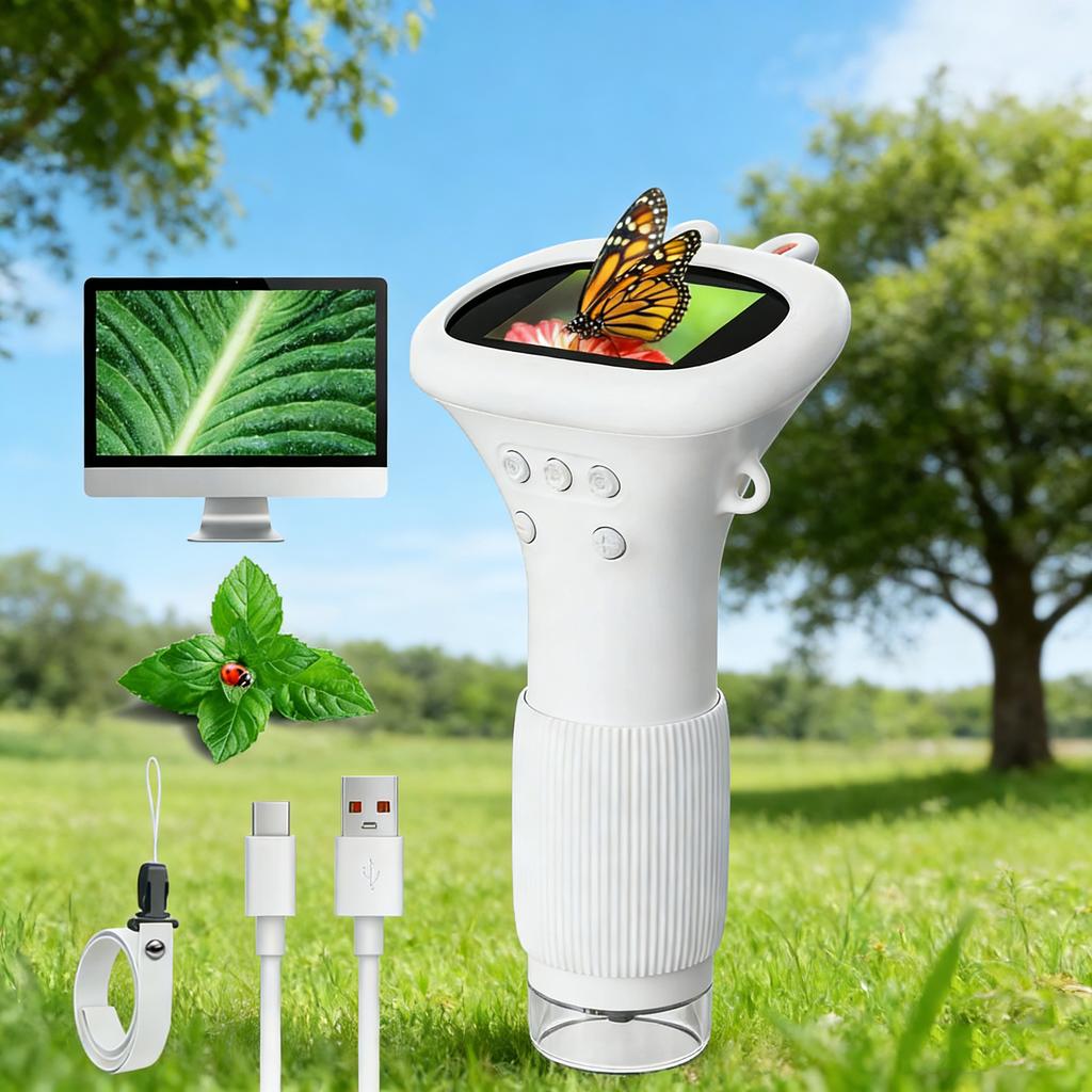 For Microscope Kids Children Microscope With 2 Inch Screen 1000X Zoom Mini Handheld Microscope Camera Christmas Birthday Gifts