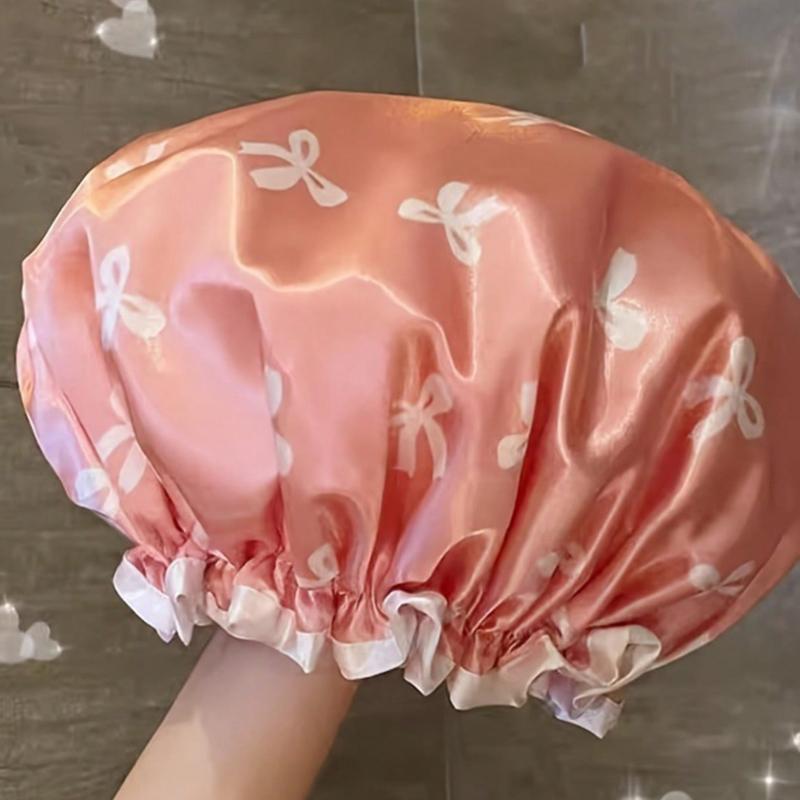 Двухслойная Утолщенная Шапочка для Душа Новая Водонепроницаемая Шапочка для Душа для Ванны Уход за Волосами во Время Купания Шапочка для Душа