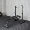 Adjustable Weight Bench Foldable Bench With Barbell Rack Grey