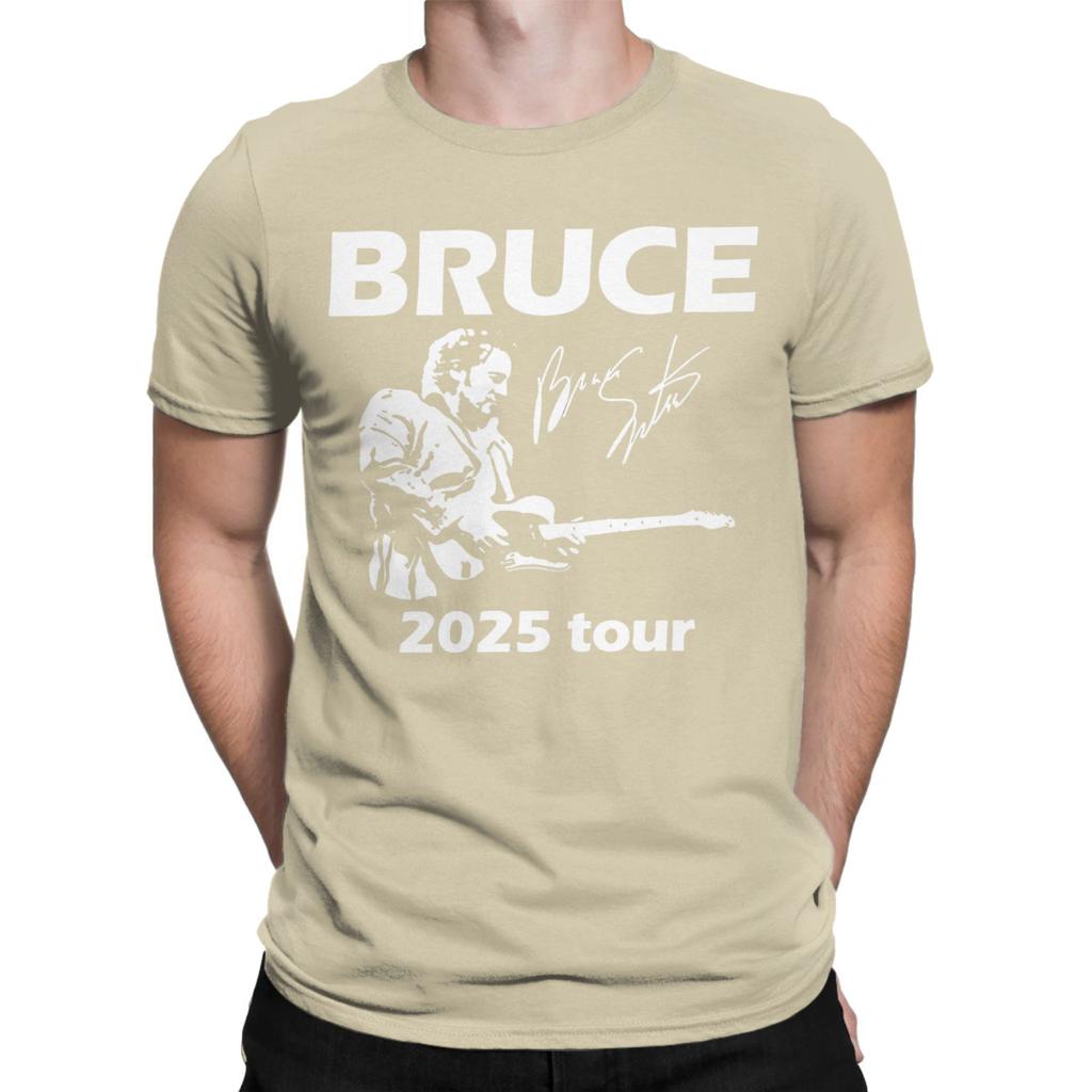 Men Women Bruce Springsteen Singer 2025 Tour T Shirt Pure Cotton Graphic Printing T-Shirt Top Clothing