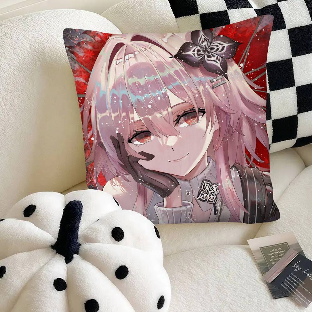 Evernight Милая девушка Чехол для подушки Honkai Star Rail Квадратная подушка Спальня Диван Досуг Комфортная подушка Автомобиль Украшение для дома